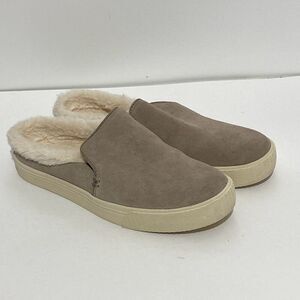 Toms Women's Tan Sunrise Suede Shearling Lined Slip On Mule Sneakers Size 7.5